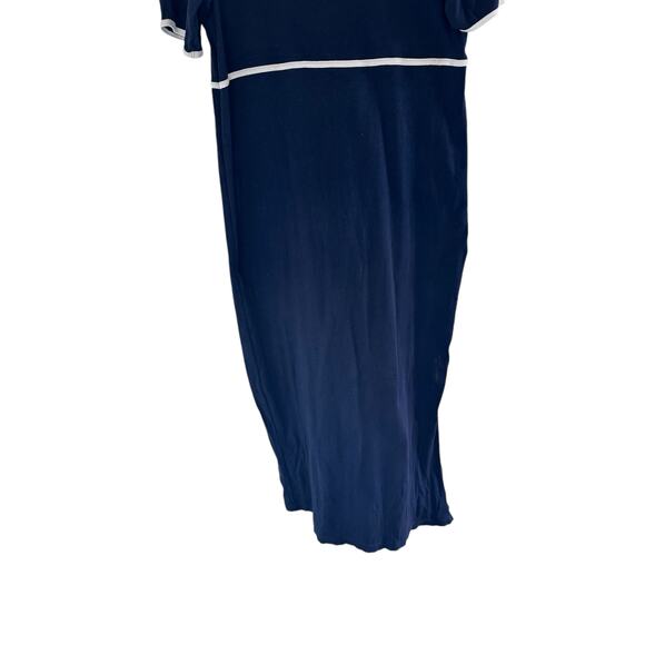 Ralph Lauren Blue Basic Y2K Short Sleeve Babydoll Maxi Dress Size Large - Picture 5 of 12